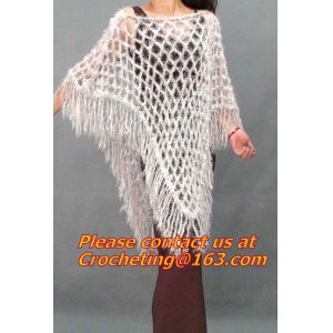 Crochet Scarf Women Pashmina Fur Designer Wrap Scarf Handmade Crocheted