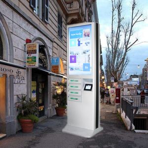 Public Restaurant Locker White Cell Phone Charging Station With Lockers