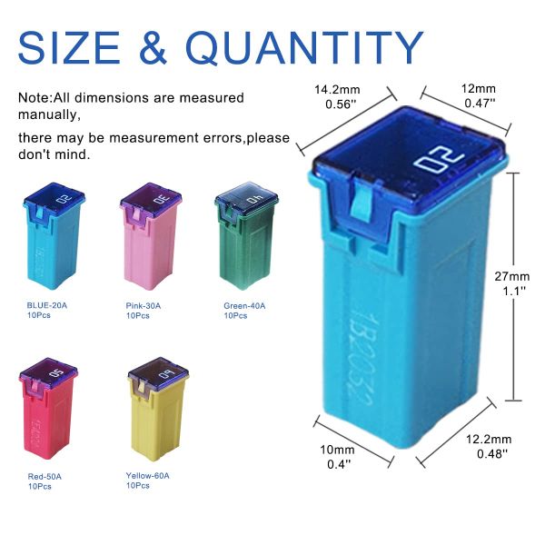 Female Littelfuse JCASE Cartridge Fuse 32V 0495020.ZXA 0495025.ZXA 0495030.ZXA 0495040.ZXA 0495050.ZXA 0495060.ZXA
