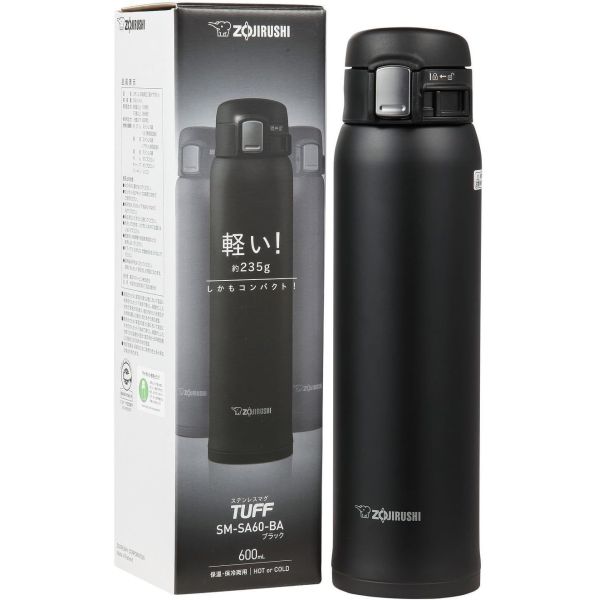 Zojirushi SM-SA60BA Stainless Steel Vacuum Insulated Mug, 1 Count (Pack of 1), Black, 20 oz