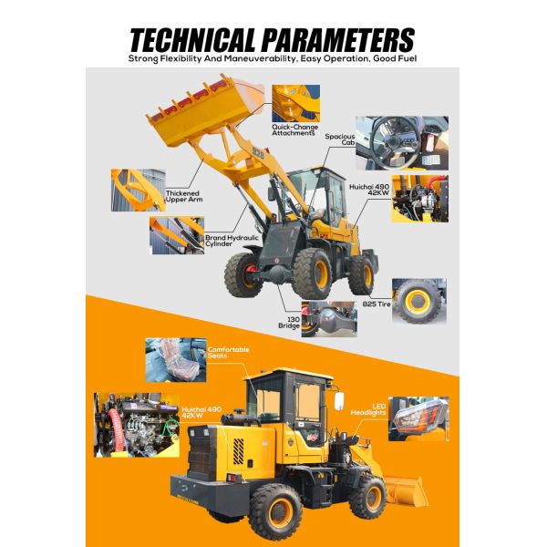 Hot Sale Construction Compact Frontend Wheel Loader Optional Forklifts Telescopic Boom Loader for Farm Garden