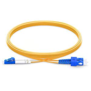 China 3m LC UPC To SC UPC Duplex 2.0mm Yellow Fiber Optic Patch Cord Single Mode For FTTX on sale