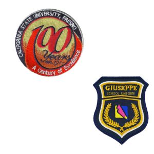 Letterman Jackets School Logo Iron On Patches Merrowed Border