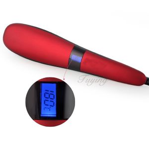 Electric Hair Styling Comb Red Easy To Use Ceramic Plate Fast Heating