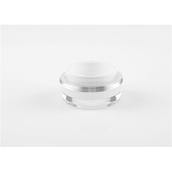 Buy White Transparent Acrylic Jar Round Double Cosmetic Face Cream Jars 50g at wholesale prices