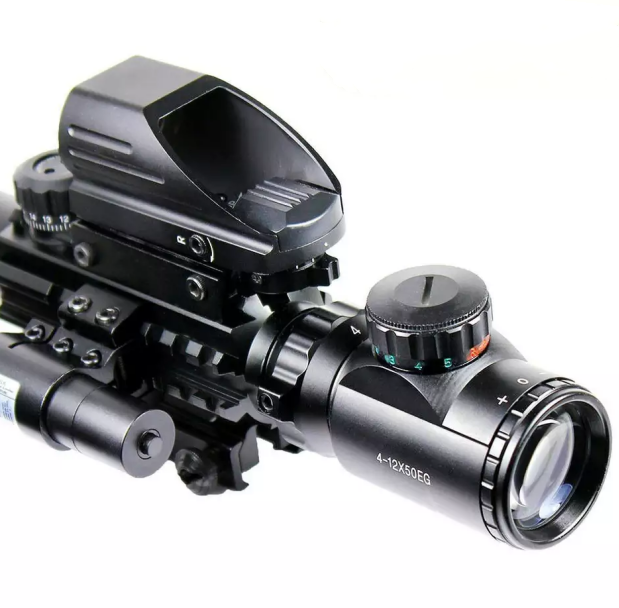 4-16x50EG Illuminated Hunting Scope With Tactical 4 Reticle Red Dot Sight And Red Sight