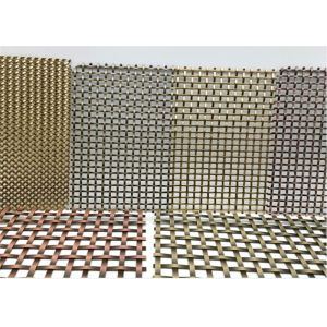 5.5m Length Crimped Copper Wire Mesh Square Hole Architecture