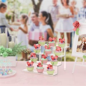 customized clear Acrylic Shelf organizer Acrylic Riser Display Stand