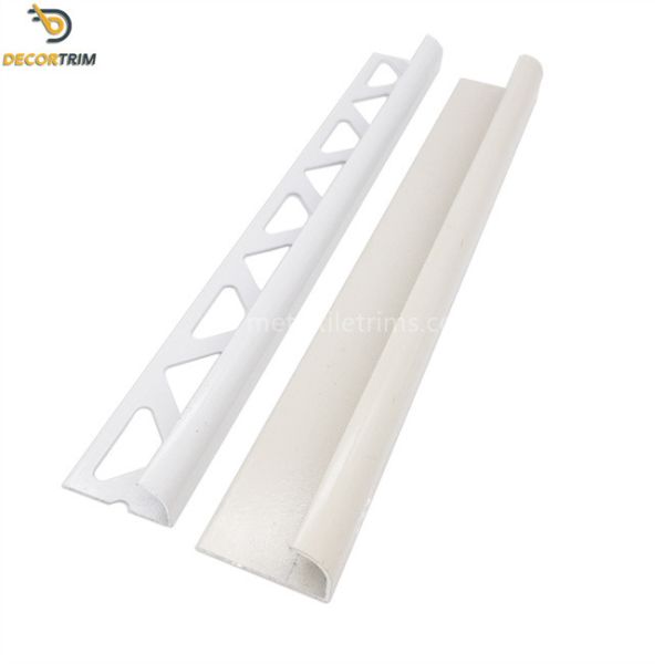 Quad Round White Aluminium Tile Trim 10mm Size 2.5 Meters Length