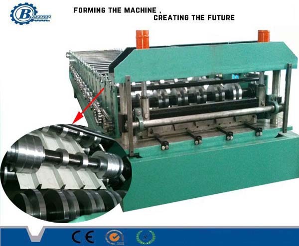 Color Coated Trapezoidal Metal Roofing Roll Forming Machine With Chain