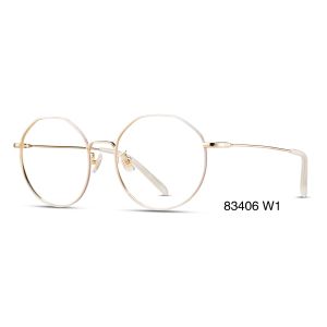 Round Men Women Parim Eyeglasses Frames Big Eye Fashionable Metal Myopic Frames