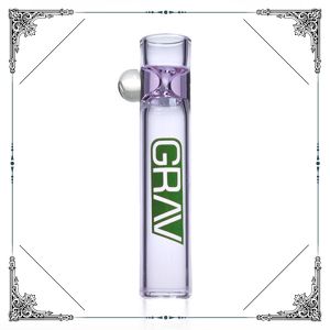 3 Inches Thick Smoking Glass Tube Chillum Mini Pipes with GRAV LOGO