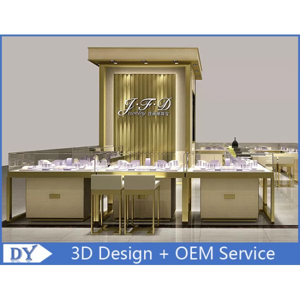 Luxury Wood Veneer Jewellery Counter Designs With OEM LOGO