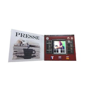 CMYK printing customized lcd video mailer , USB downlaoding video booklet