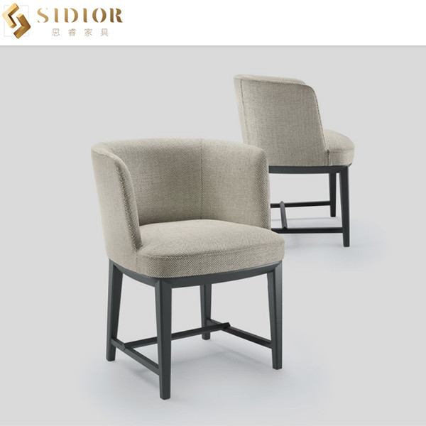 Luxury Customized Fabric Upholstery Dining Chair Solid Wood For Dining Room