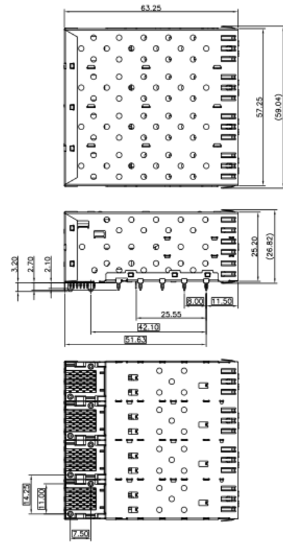 High Performance SFP Connector Fiber , 2 * 4 Port Female SFP Cable Connector