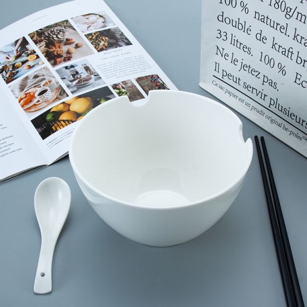 Ramen 7 Inch Ceramic Noodle Bowl With Chopsticks Holder