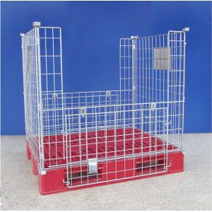 High Strength Wire Mesh Pallet Cages Reusable Metal Mesh Containers