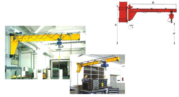 Precision Wall Mounted Jib Crane for Enclosed Building / Plant Room Maintenance
