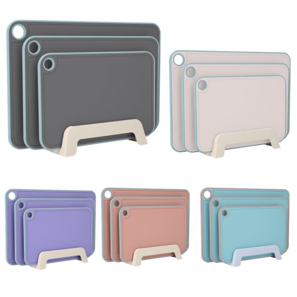 Plastic Cutting Boards with Deep Juice Grooves Lava Orange Durable and Dishwasher Safe