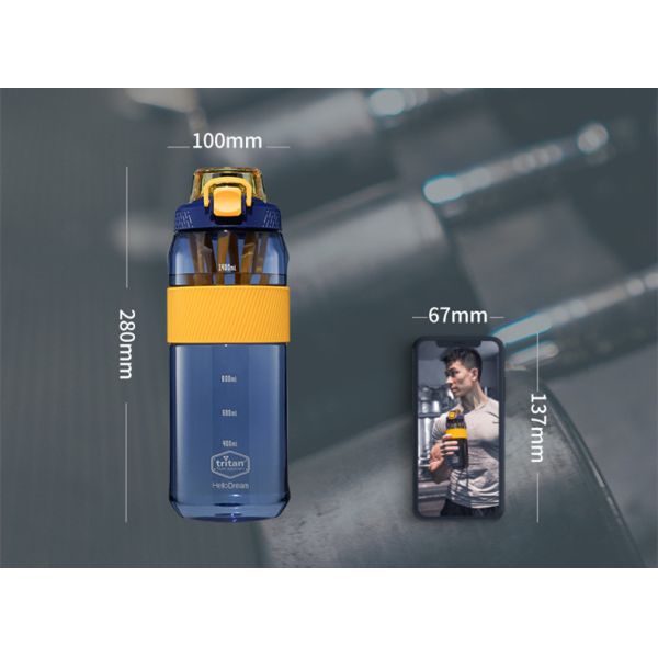 FDA Approved 64oz Clear Tritan Plastic Sport Bottles With Handle