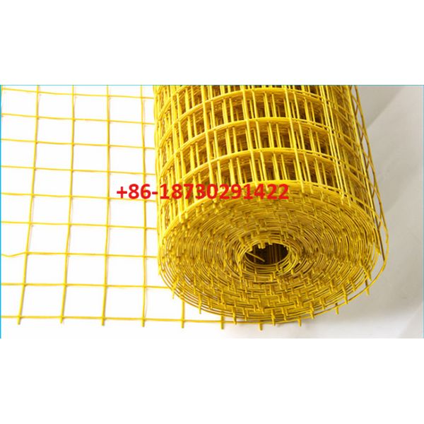 Yellow color PVC coating Holland wire mesh fence 30mmx30 mm Hole opening in 1.2 meter height