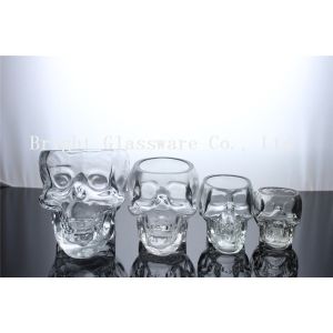 Clear Glass Skull Beer Cup, mini wine glass shot glass