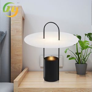 Acrylic round bedroom bedside living room white and black decorative Nordic