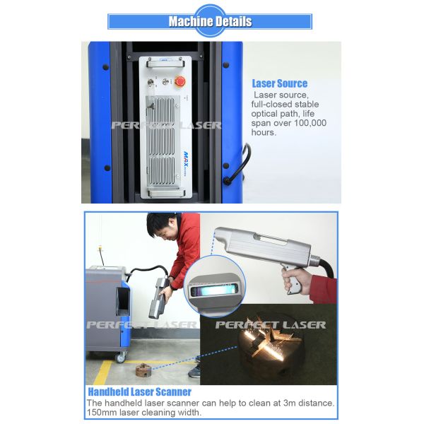 Portable Air Cooled Handheld Laser Rust Removal Machine For Stainless Steel Aluminum Plates