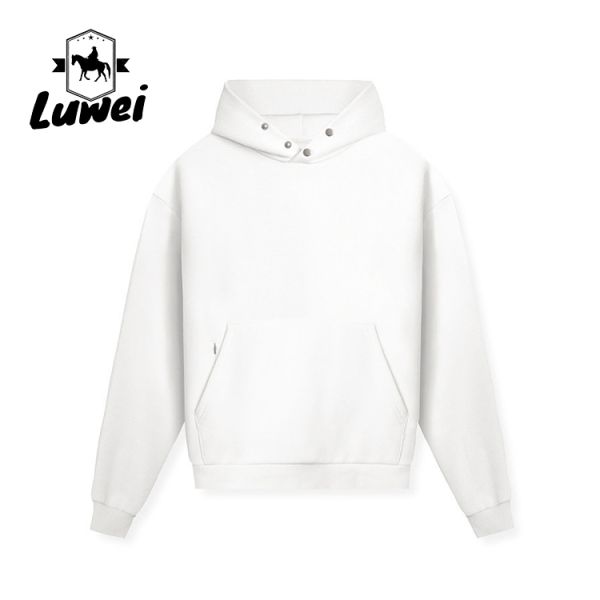 Oversized 35% Cotton 65% Polyester Street Wear Fitted Felpe Con Cappuccio Sweatshirts Cotton Plain Men Hoodies Pullover