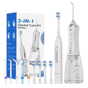 Factory Price Newest Led Lpx7 Cordless Power Floss 2 in 1 Water Flosser and