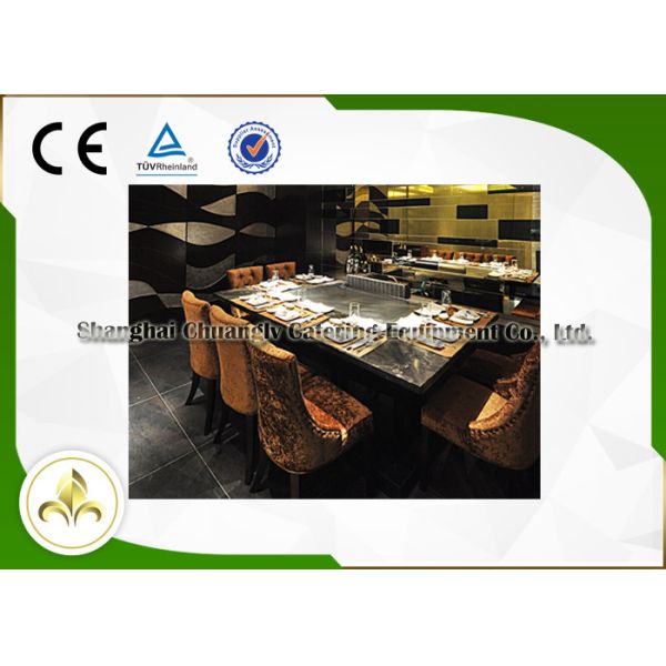 Ten Seats LPG / Pipeline Natural Gas Teppanyaki Grill Table , Residential