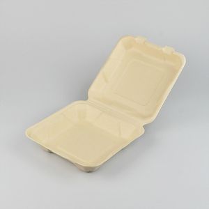 EN13432 90mm Height 1000ml Microwavable Container For Take Away