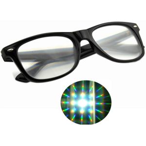 Plastic Christmas 3D Diffraction Glasses Custom Logo Plastic Rainbow 3d Glasses