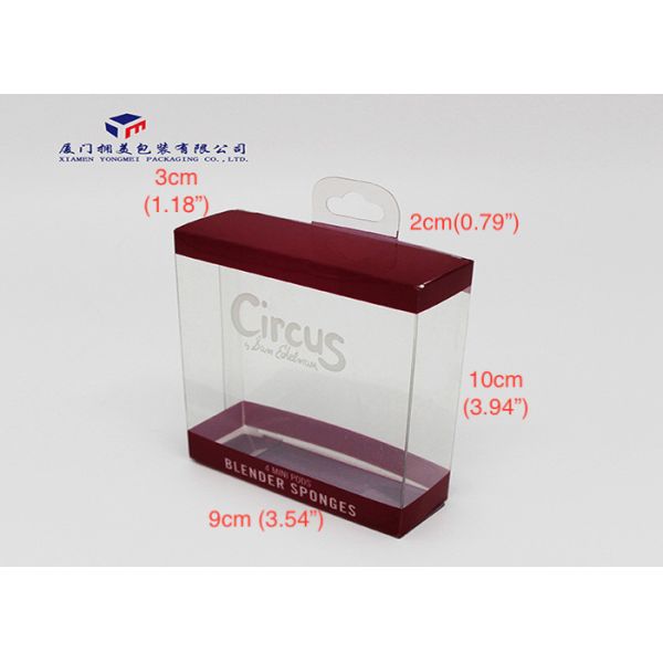 Clear Hard Plastic Box Offset Printing 0.3MM Thickness PET Plastic Box With Hang Hole