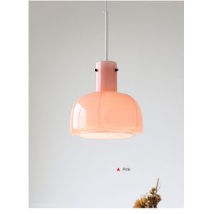 Glass pendant light restaurant retro lovely Nordic study single hanging lamp(WH