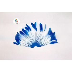 Dyed Pattern Party Decoration Stripped Coque Feather Flower Fan With Wire