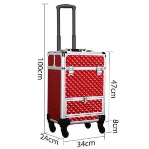 Large Capacity Aluminum Makeup Case With 4 Retractable Trays