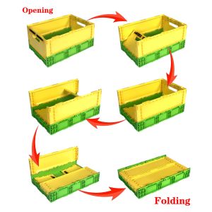Plastic Stackable Vegetable Crates Heavy Duty Collapsible Plastic Crate PP