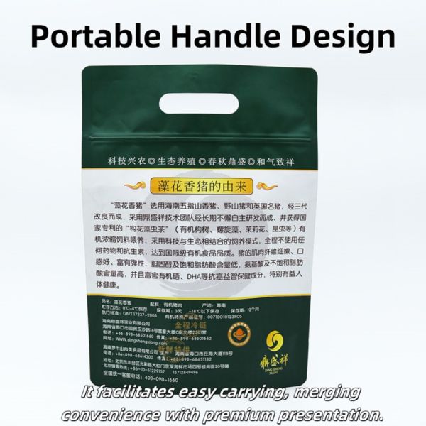 Freeze-Resistant Stand Up Bags For Meats Packaging With Food-Grade Materials And Customizable Brand Printing.