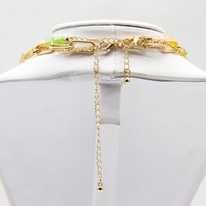 Fashion Gold Necklace Jewelry Sets with Acrylic Pear Beads Necklace for Women