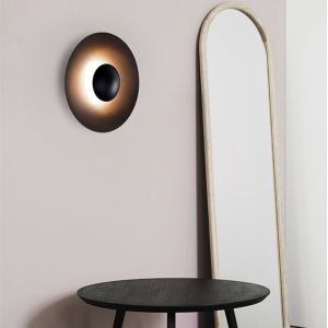 Modern Wood Grain Art Wall Lamp Nordic Round Combination Ginger LED Wall Sconce