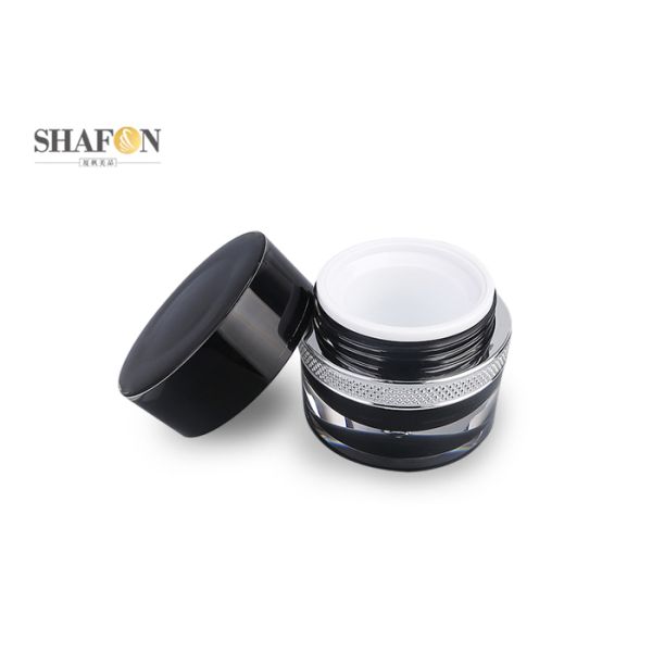 Black Empty Cosmetic Jars Container PP Inner Painting 30g Korean Style