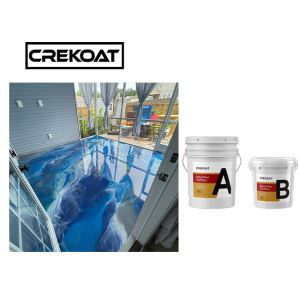 Super Gloss Clear Industrial Metallic Epoxy Floor Coating Two Components