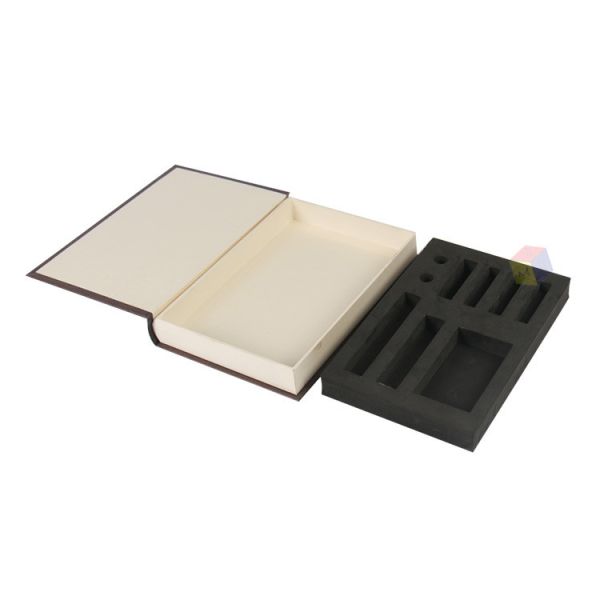 Luxury Design False Book Shape Magnetic Close gift Cardboard Paper Packaging Box With Eva Insert Custom Logo Foil