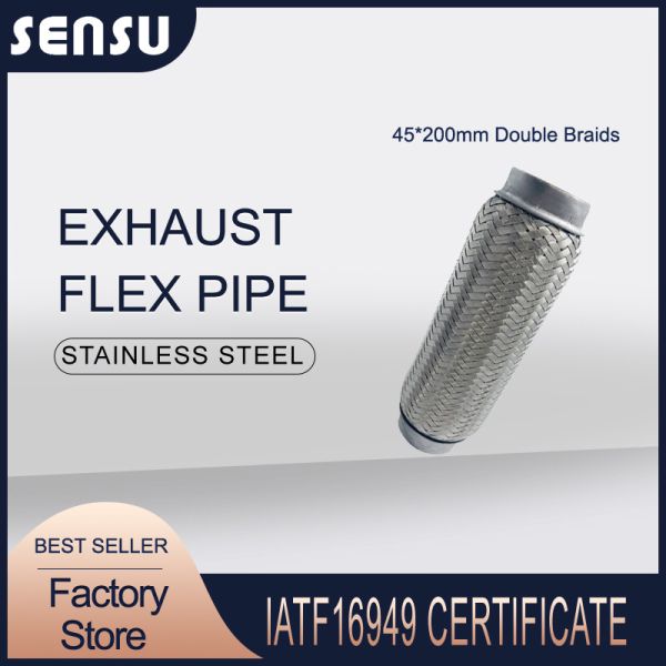 Buy Stainless Steel Double Braids Auto Exhaust Flexible Pipe 45X200mm at wholesale prices
