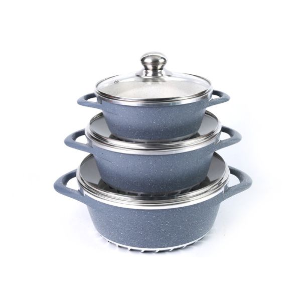 Buy Ceramic Coating 3 Sets 16cm Granite Non Stick Cookware at wholesale prices