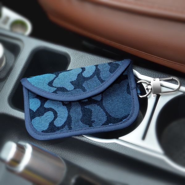 Car Key Faraday Cage Bag For Keyless Fobs Denim RFID Blocking Anti Tracking