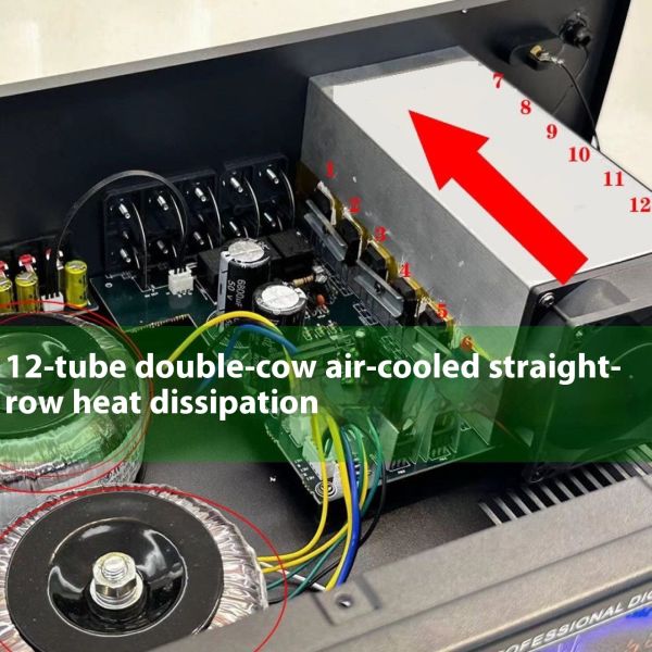 AV-888 7.1 Channel 2000W High Power Home Theater Karaoke Amplifier Speaker Dual Loop 12 Tube Made of Durable Metal