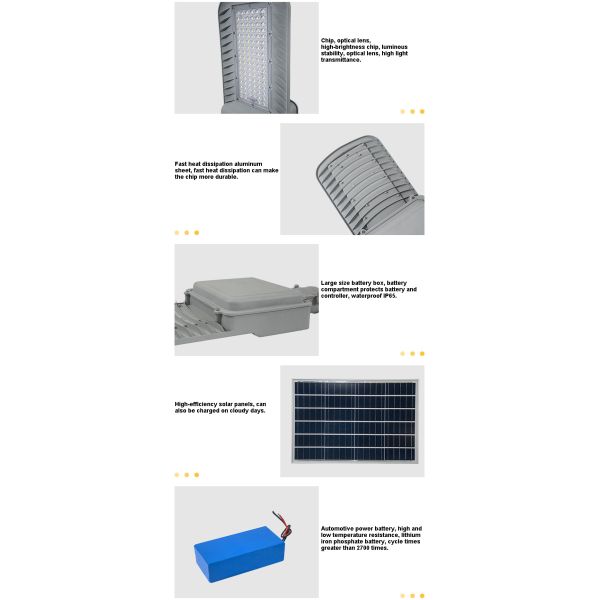 Solar Powered Street Lighting IP65 Waterproof Street Light Using Solar Panel For Home
